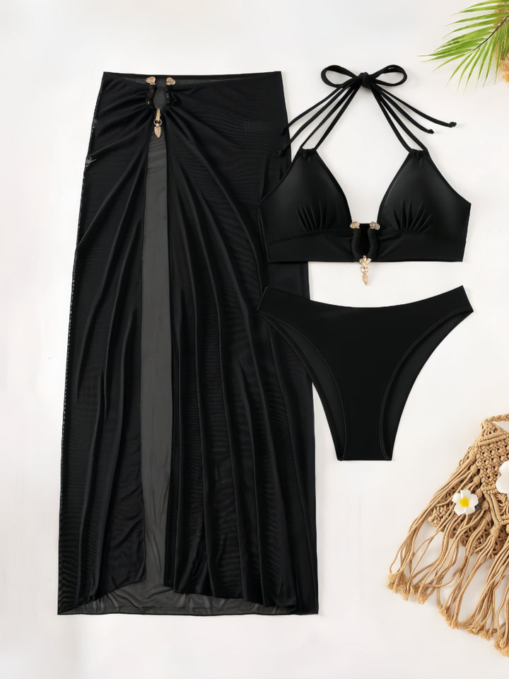Damen Bikini-Set mit elegantem Wickelrock und raffinierten Details Drune