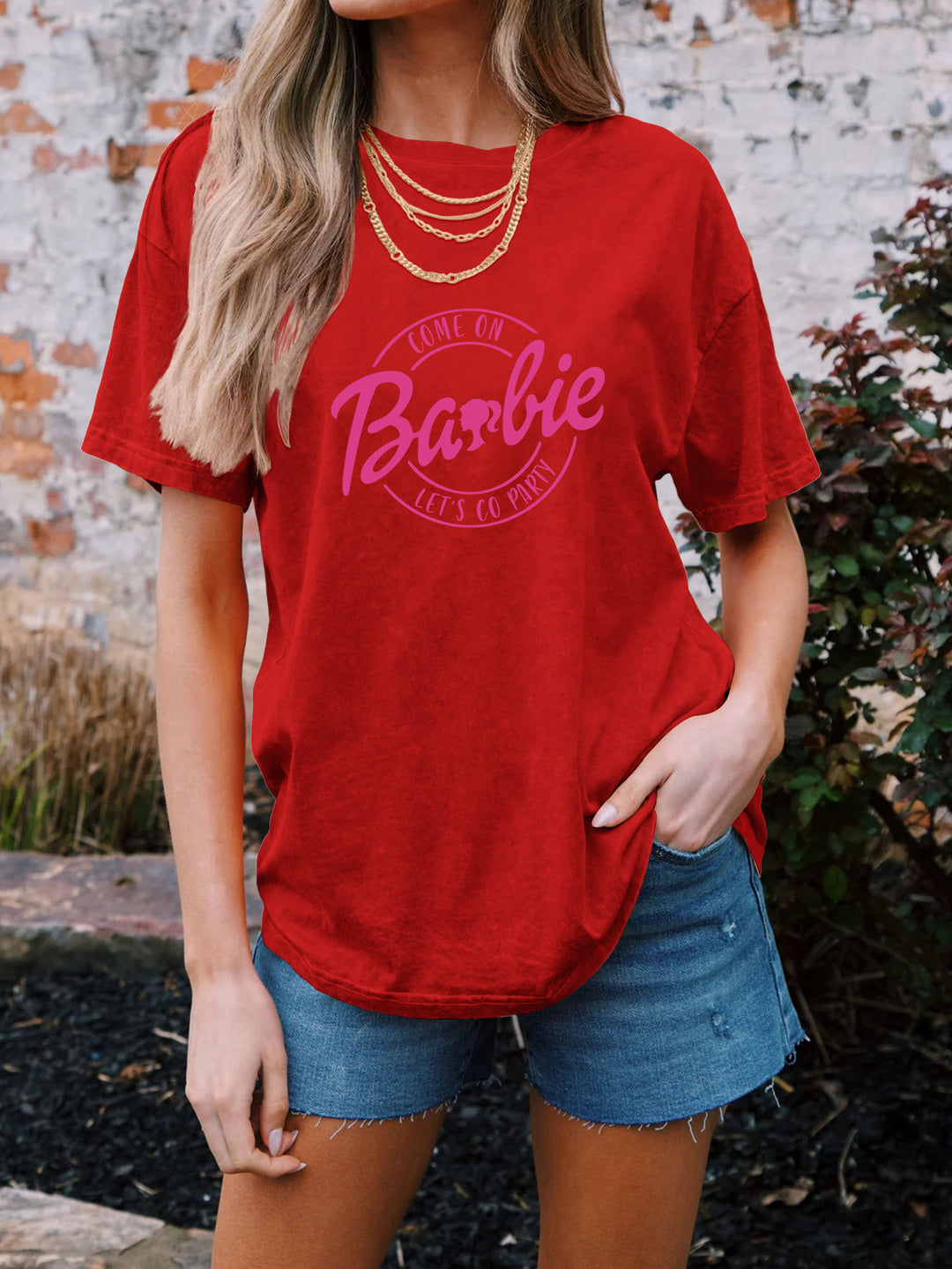 Frauen Grafik Party T-Shirt Drune