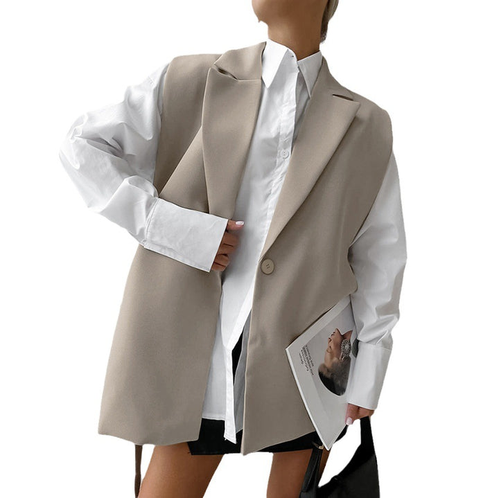 Damen Oversized Weste mit lässigem Schnitt und eleganten Details Drune