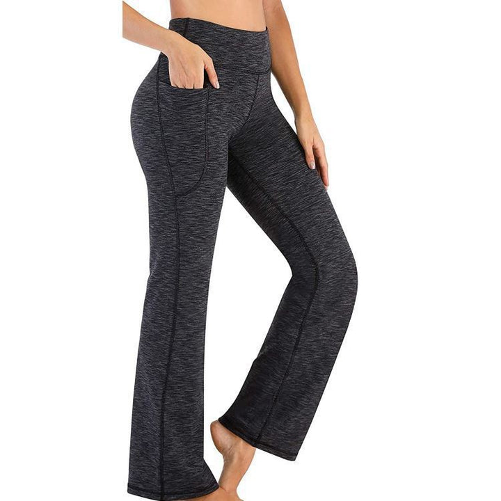 Damen Hochtaillierte Bootcut-Yoga-Hose mit praktischen Taschen Drune