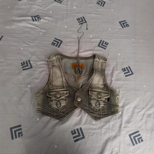 Damen Jeansweste mit Taschen Drune
