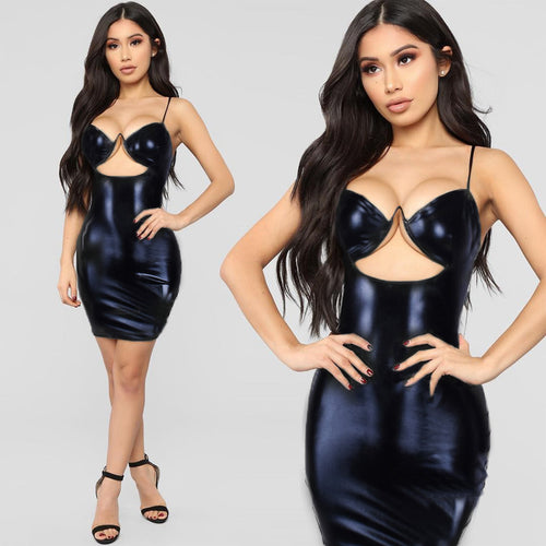 Damen Hautenges Kleid mit tiefem Ausschnitt und aufregendem Design Drune