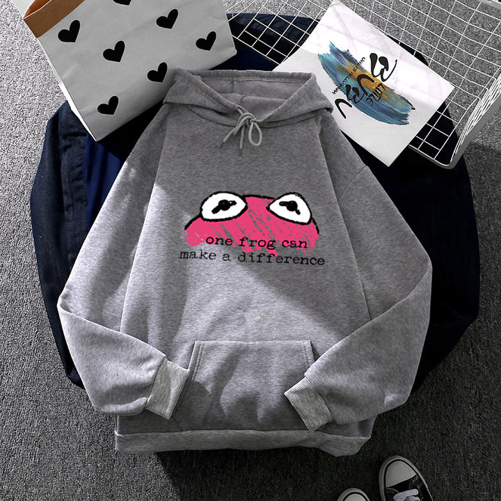 Damen Kapuzenpullover mit kreativem Froschdesign Drune