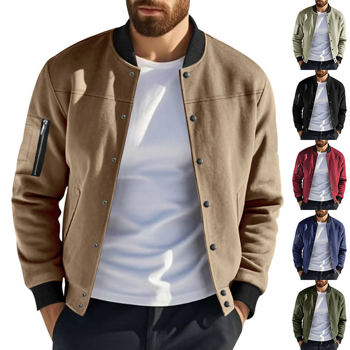 Herren modische Collegejacke mit praktischen Reißverschlusstaschen und elastischen Bündchen Drune