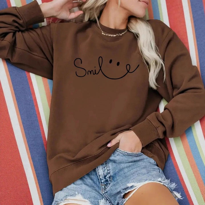 Damen Sweatshirt mit lässigem Schriftzug und komfortabler Passform Drune