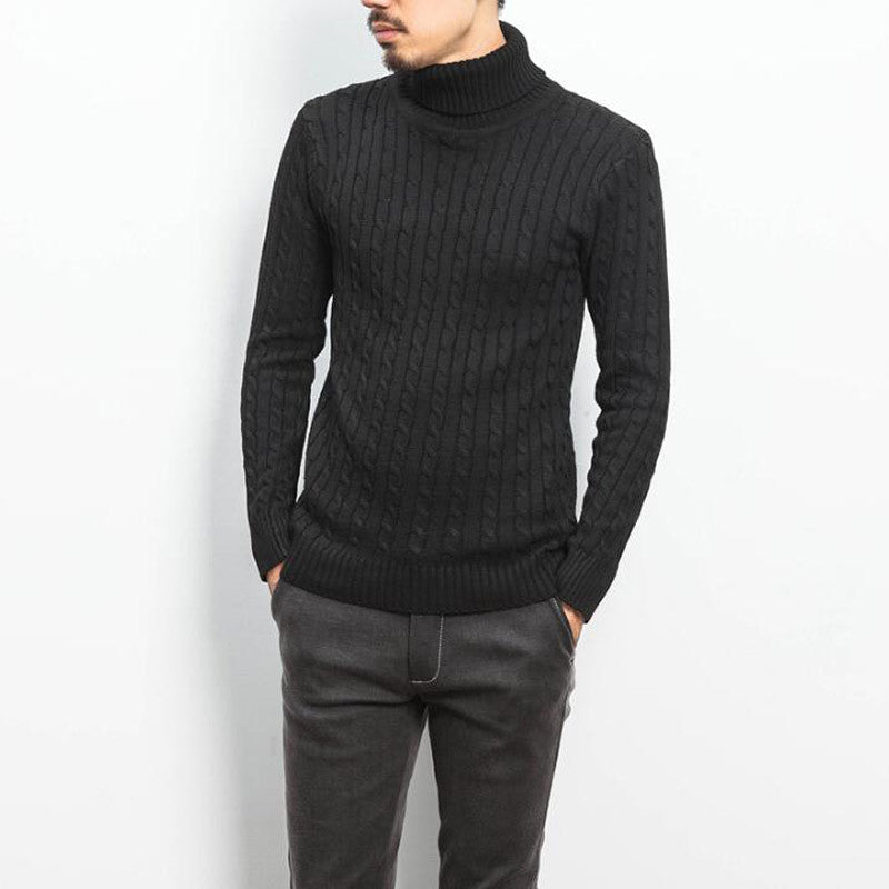 Herren nan Feinstrick-Rollkragenpullover mit Zopfmuster und schmaler Silhouette Drune