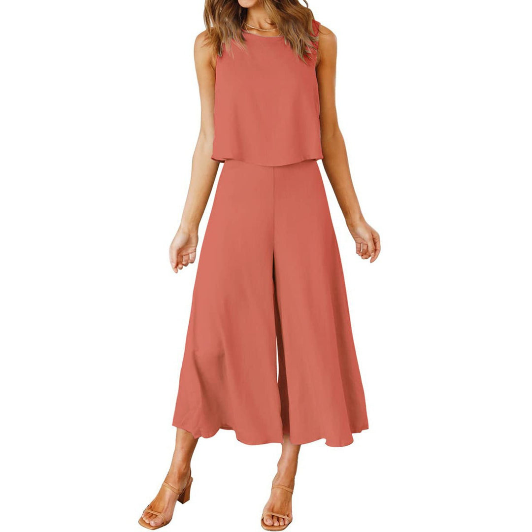 Damen bequemer Jumpsuit mit weitem Bein und schulterfreiem Design Drune