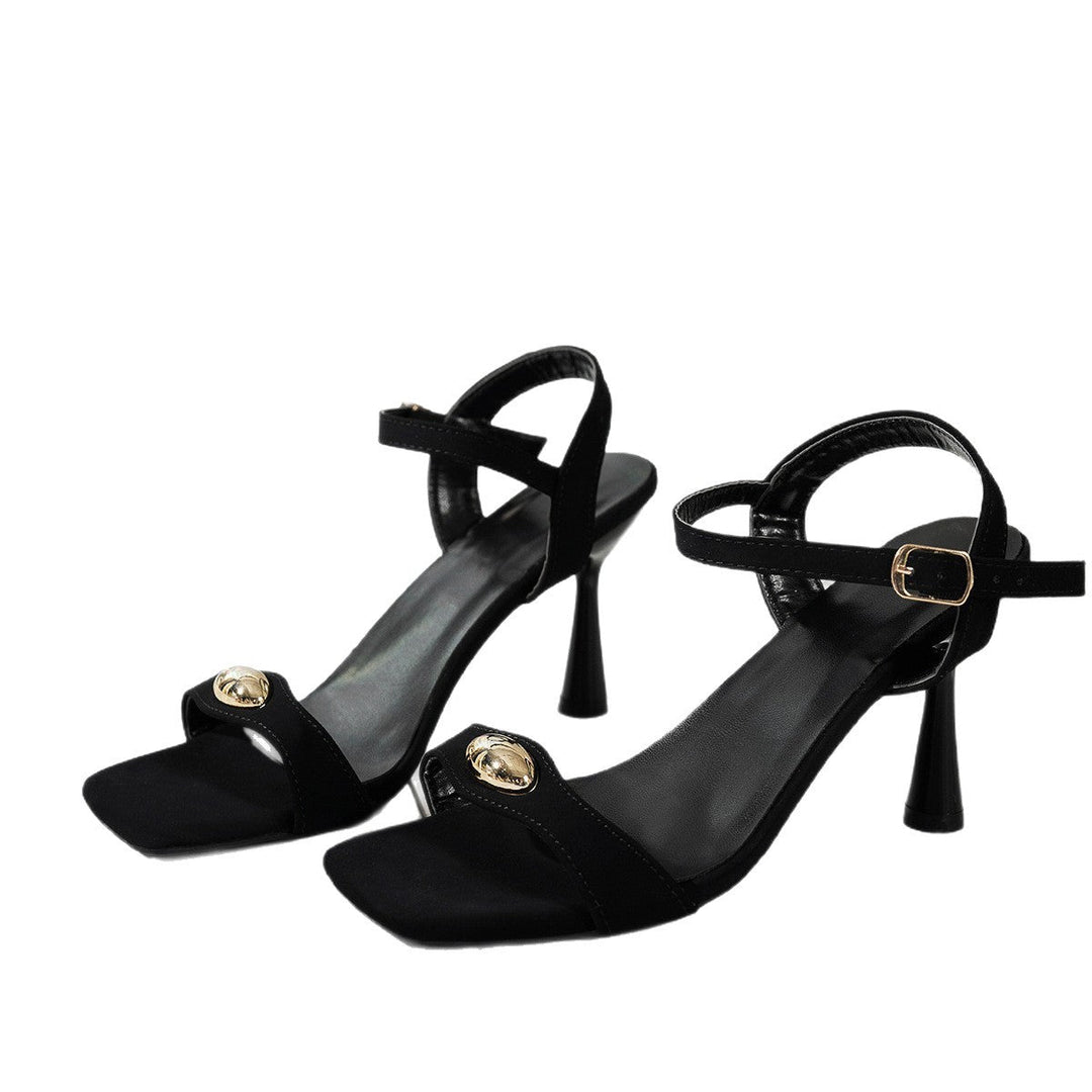 Damen Elegant Sandalen mit modischer Schnallenakzent und praktischem Blockabsatz Drune