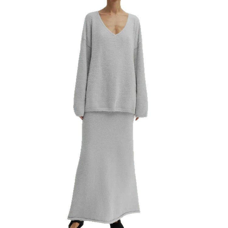 Damen Oversized Strickpullover mit hohem Bund und seitlicher Naht Drune