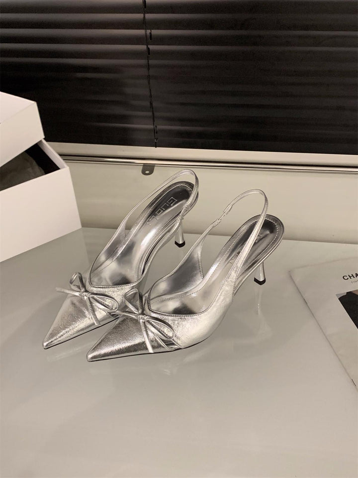 Damen elegante Slingback-Pumps mit Schleifenakzent Drune