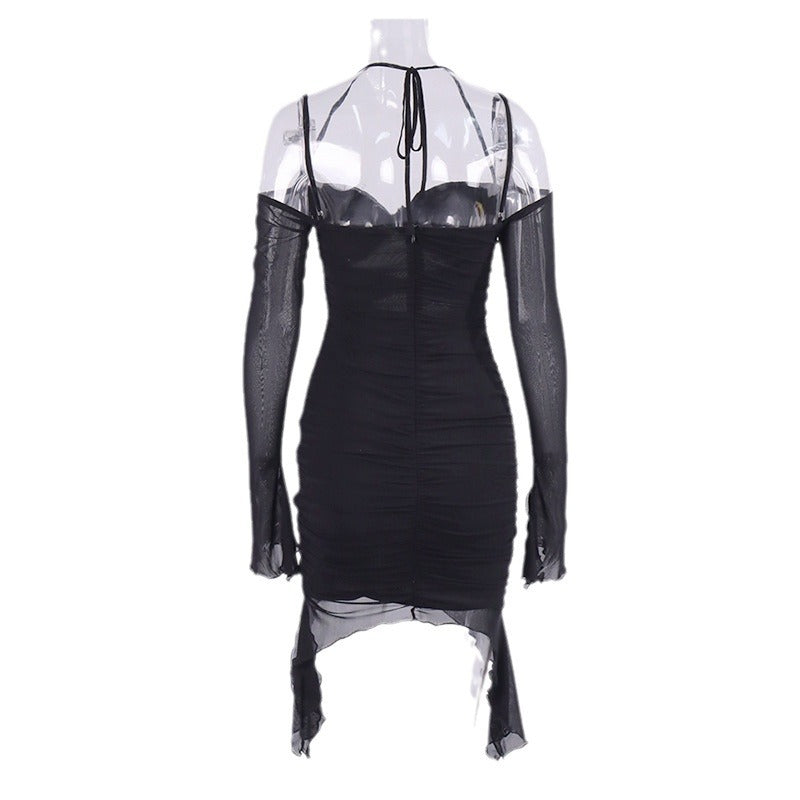 Damen Elegantes Wickelkleid mit raffinierten Cut-Outs und langen Ärmeln Drune