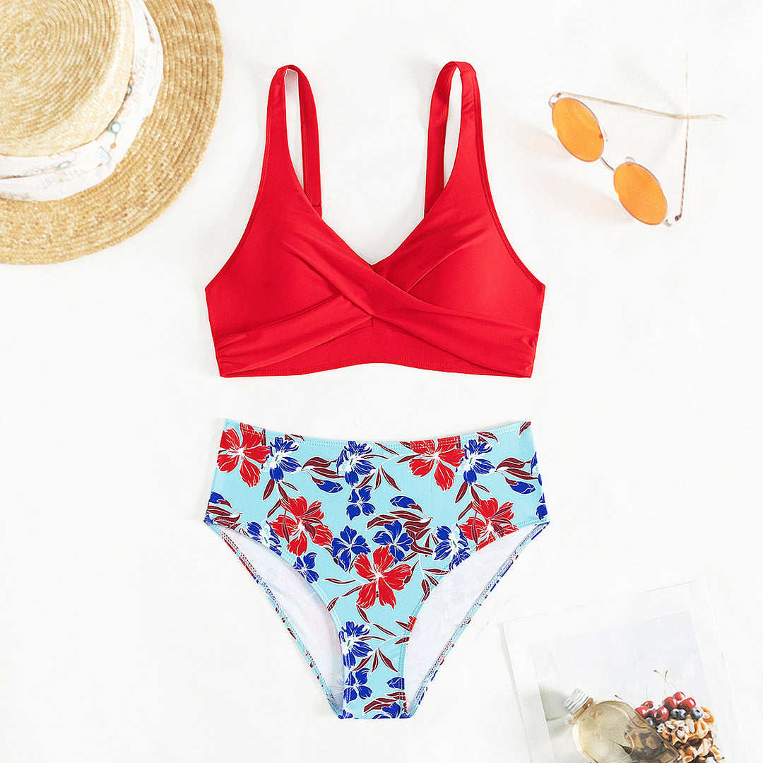Damen Hochschnitt Bikini-Set Drune