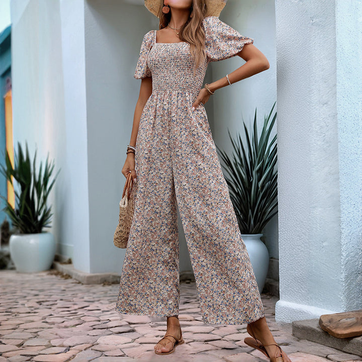Damen luftiges Sommerkleid mit Rüschendetails und weitem Bein Drune