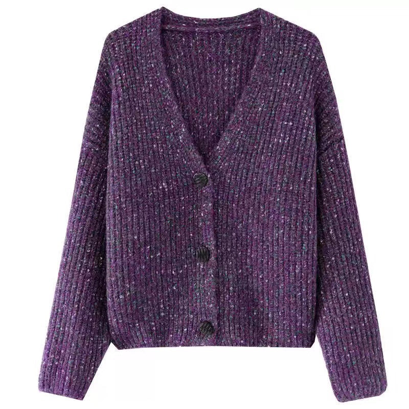 Damen Kuscheliger Grobstrick-Cardigan mit Knopfdetail und weitem Schnitt Drune