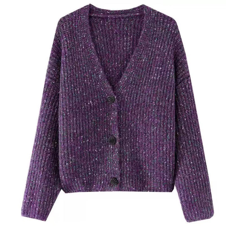 Damen Kuscheliger Grobstrick-Cardigan mit Knopfdetail und weitem Schnitt Drune