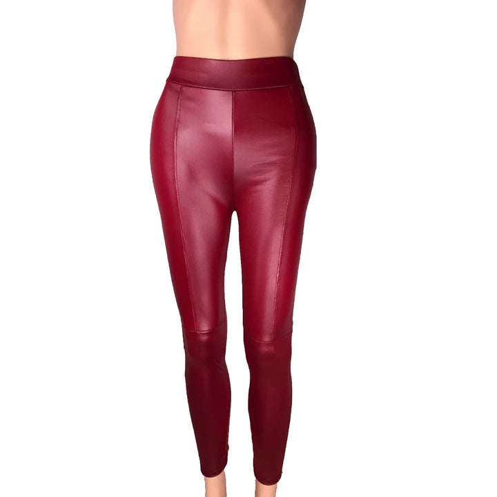Damen Hochtaillierte Leggings aus hochwertigem Kunstleder mit nahtloser Verarbeitung Drune