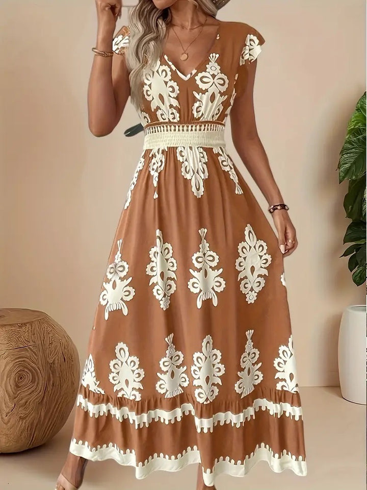 Damen Bohemian Besticktes Maxi Kleid Drune