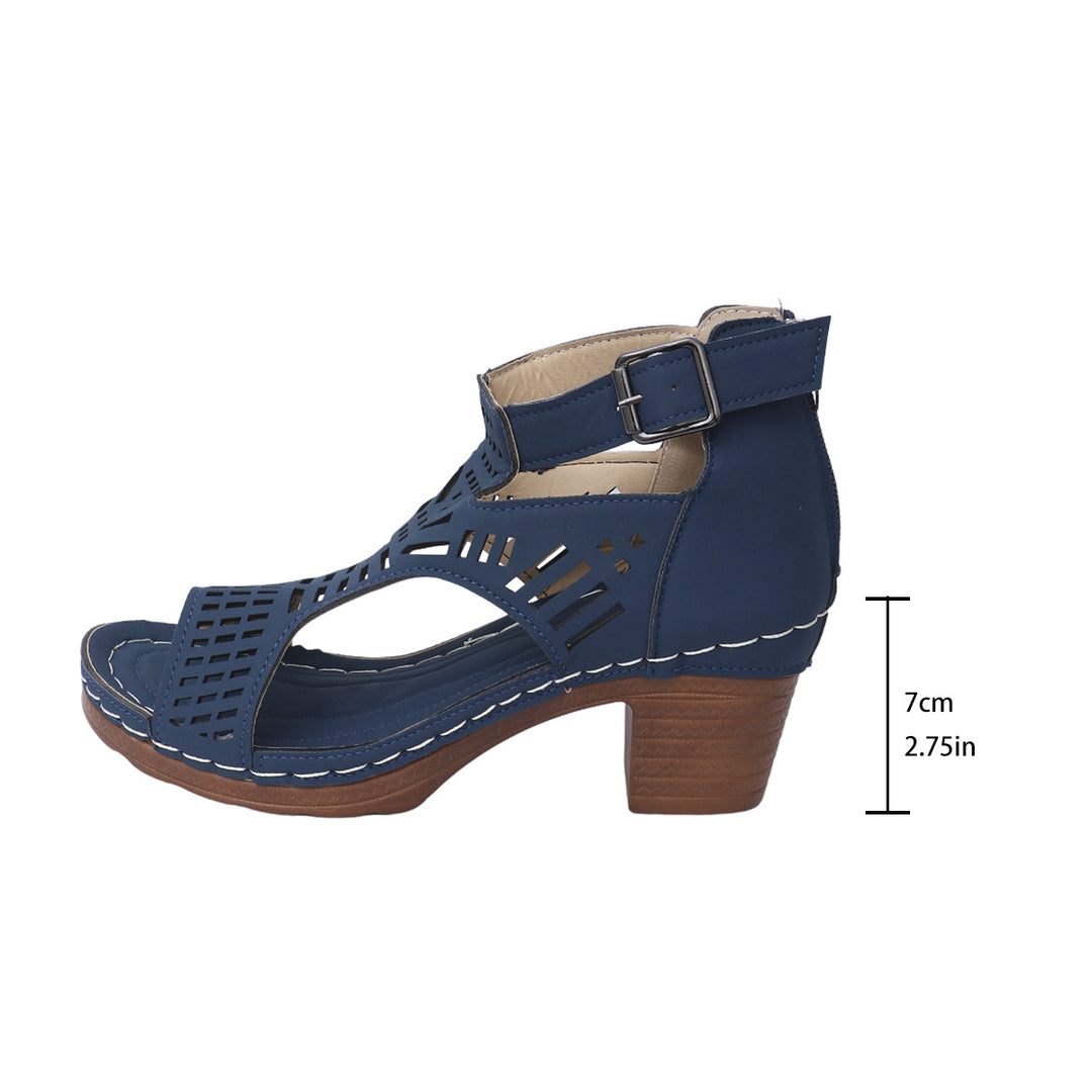 Damen Sandalen mit modischem Schnitt und bequemem Blockabsatz Drune