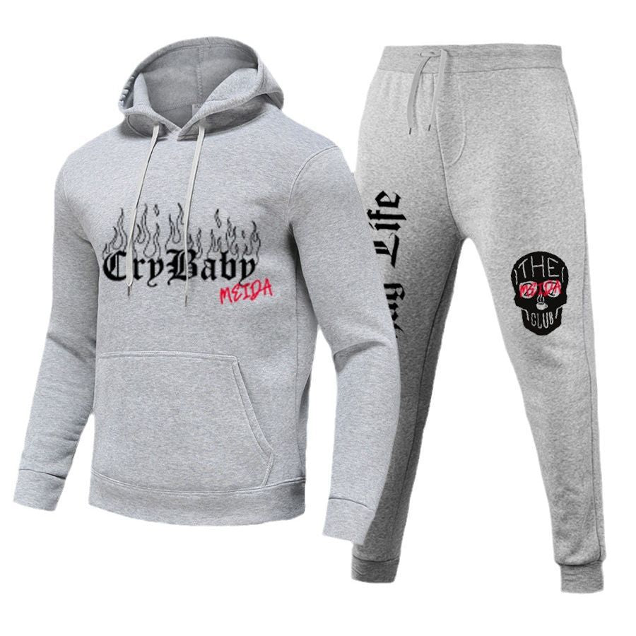 Damen Sportliches Hoodie und Jogginghose Set mit kreativem Aufdruck Drune