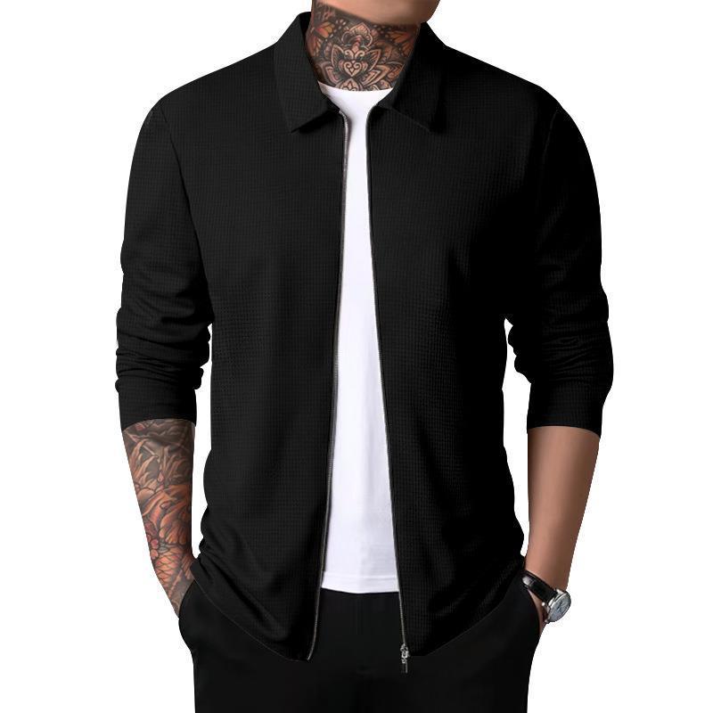 Herren leichte Strickjacke mit modernem Reißverschluss und strukturiertem Design Drune