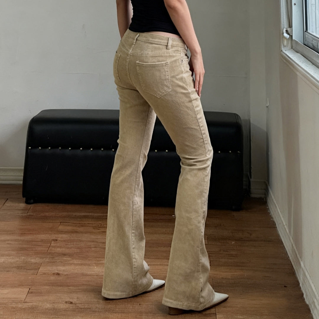 Damen Flared Jeans mit klassischem High-Waist-Schnitt und modischen Details Drune