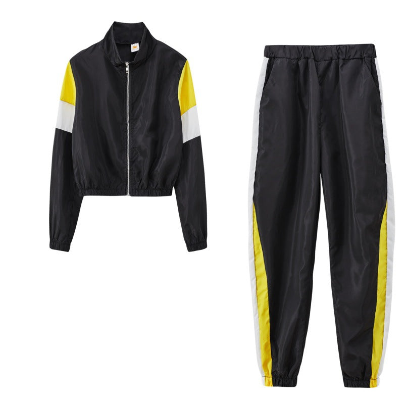 Damen Sportliches Trackset mit colorblock Design und elastischem Bund Drune