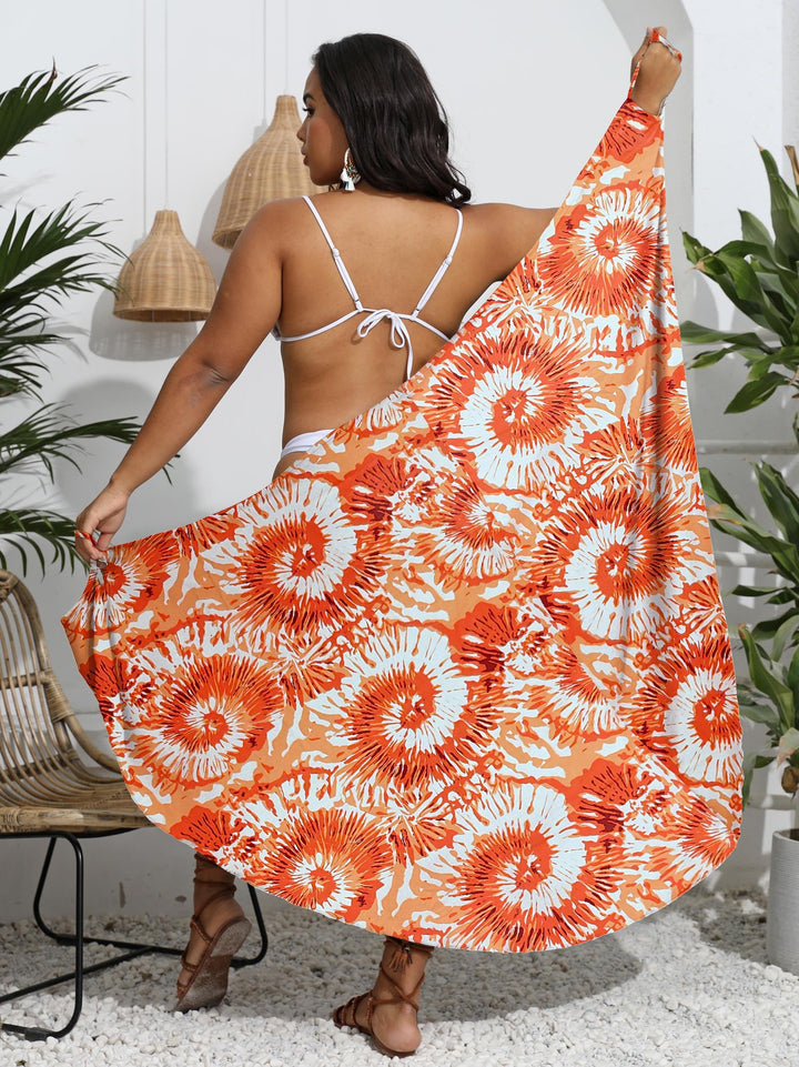 Damen eleganter Wickelsarong mit modernem Muster Drune