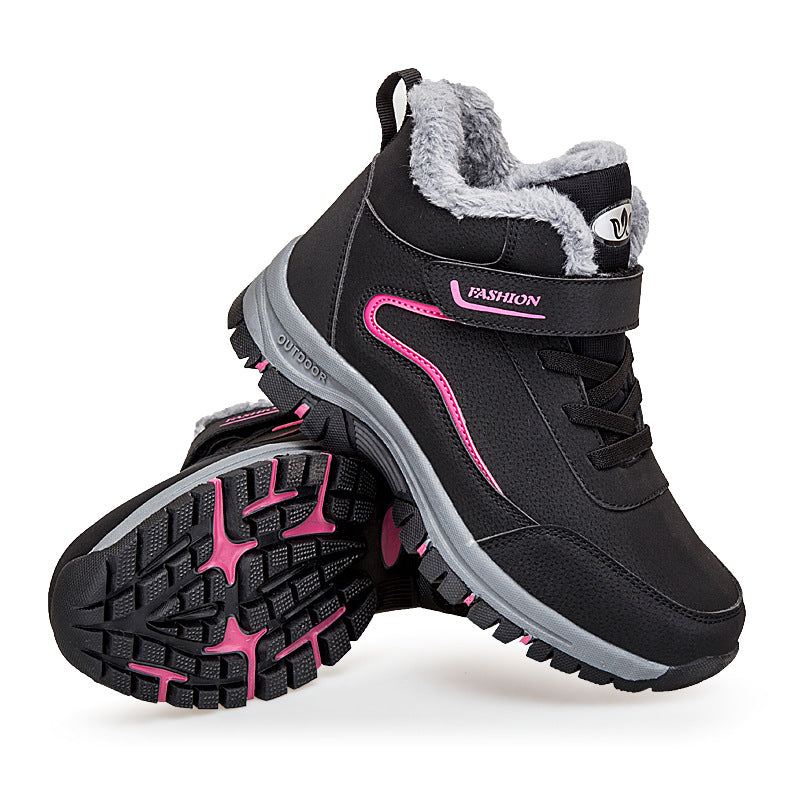 Damen Warm gefütterte Outdoor-Wanderschuhe mit verstellbarem Klettverschluss Drune