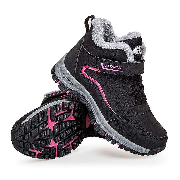 Damen Warm gefütterte Outdoor-Wanderschuhe mit verstellbarem Klettverschluss Drune