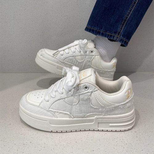 Damen Schnürsneakers mit trendigem, texturiertem Obermaterial von Drune