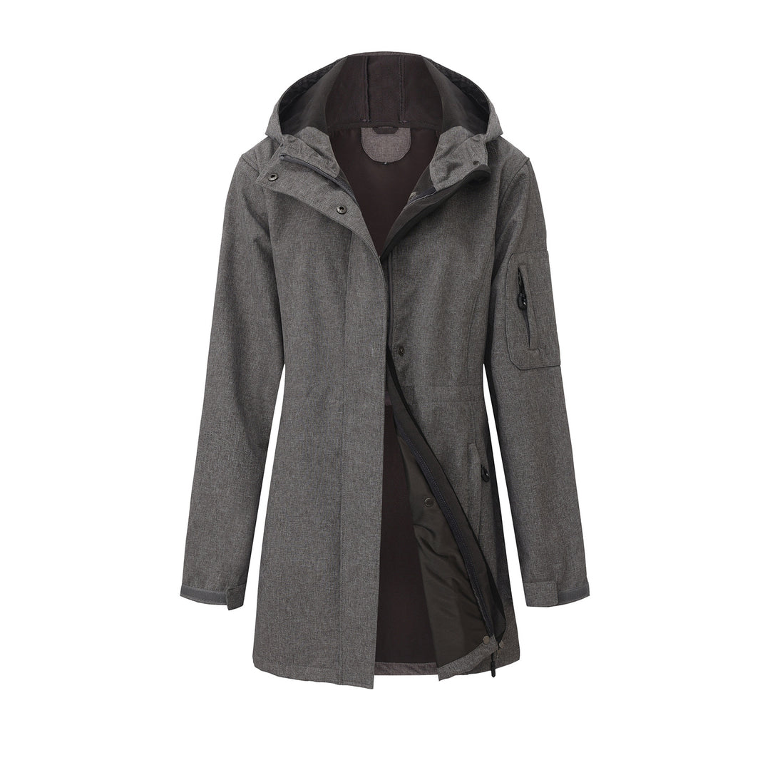 Damen nan funktionaler Softshell-Parka mit Teddyfleece-Futter, Kapuze und Taillenzug Drune