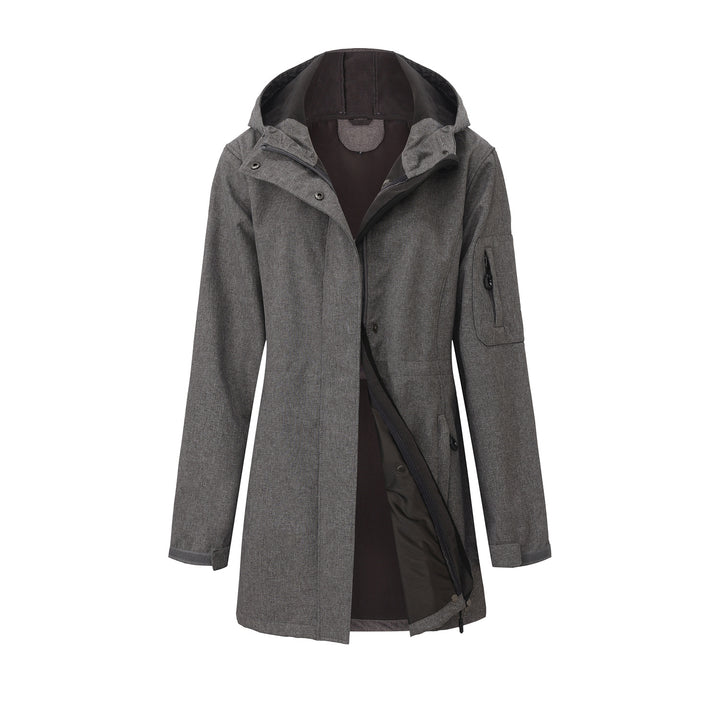 Damen nan funktionaler Softshell-Parka mit Teddyfleece-Futter, Kapuze und Taillenzug Drune