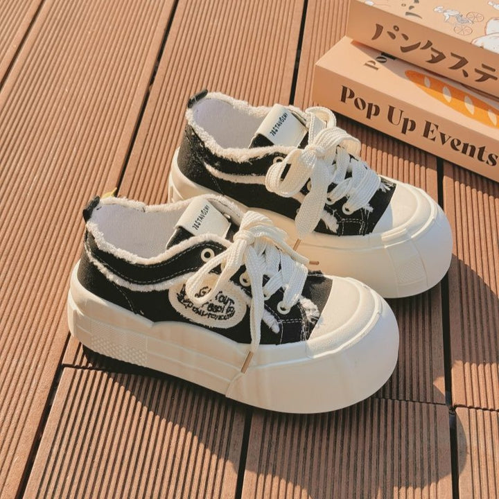 Damen Stilvolle Chunky Sneakers mit weißer Plattform und robustem Obermaterial Drune