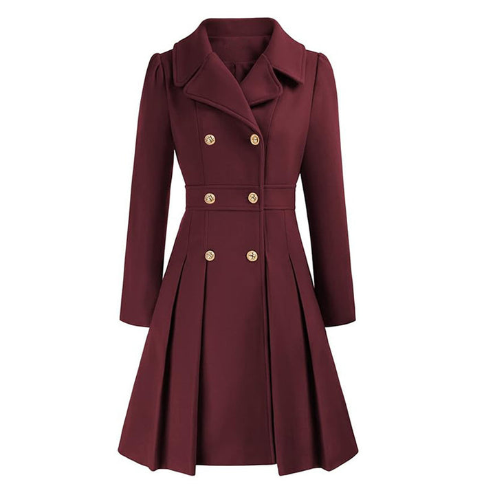 Damen Eleganter Trenchcoat mit tailliertem Schnitt und Plissee-Detail Drune