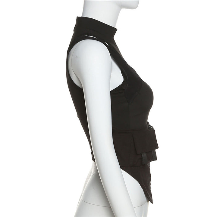 Damen Sportliches Kompressionsoberteil mit transparentem Netzdesign Drune