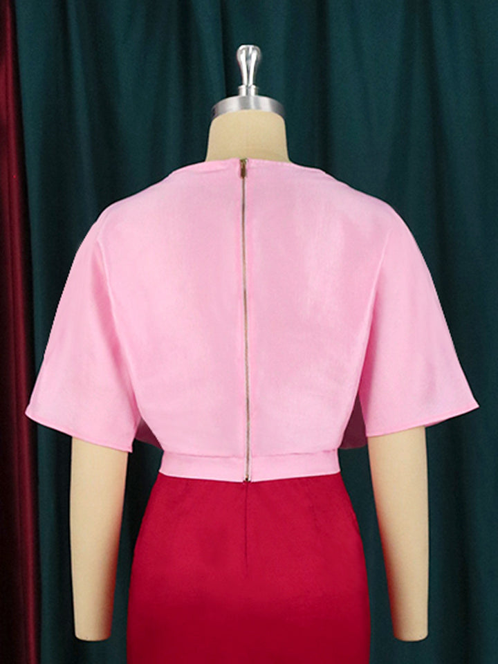 Damen Abendkleid mit voluminösen Puffärmeln und figurbetonter Silhouette Drune