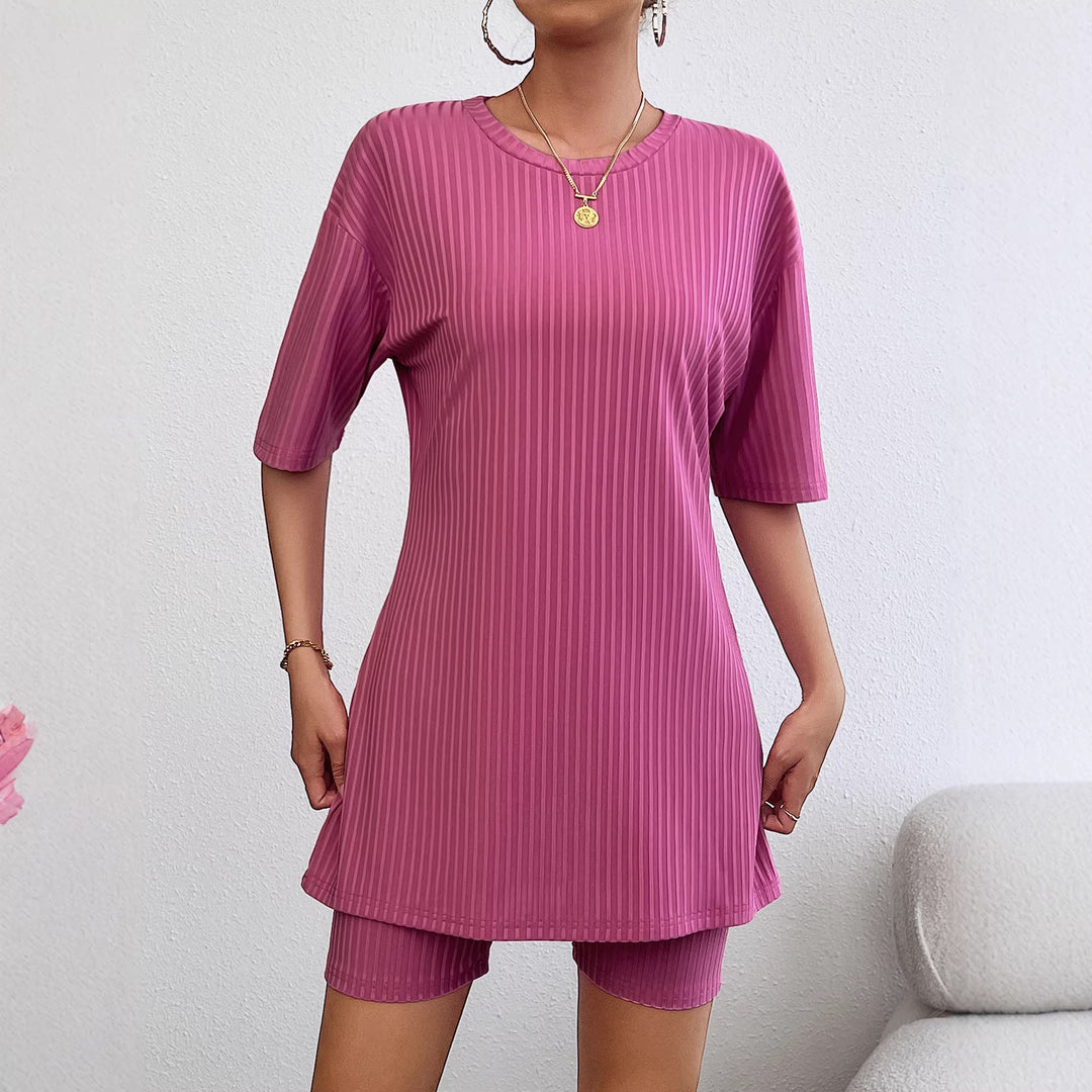 Damen Sportliches Kurzarm-Kleid mit integriertem Radlerhose Drune