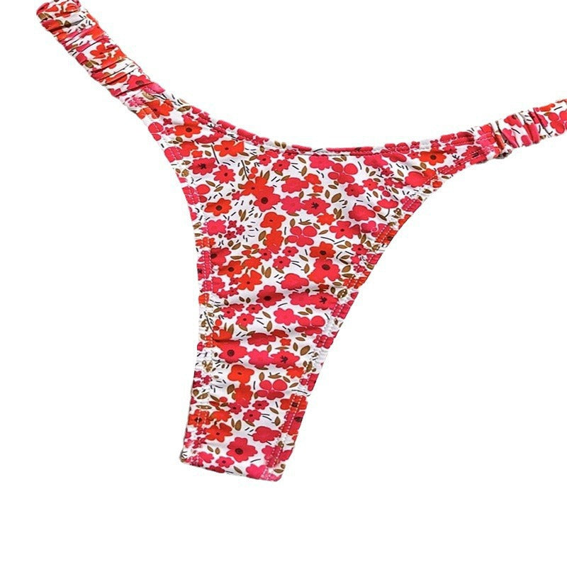 Damen Triangel-Bikini mit floralem Design und verstellbaren Trägern Drune