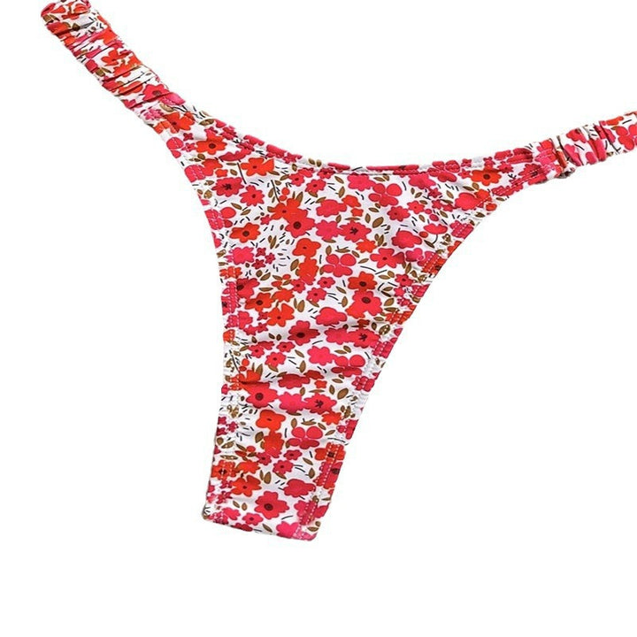Damen Triangel-Bikini mit floralem Design und verstellbaren Trägern Drune