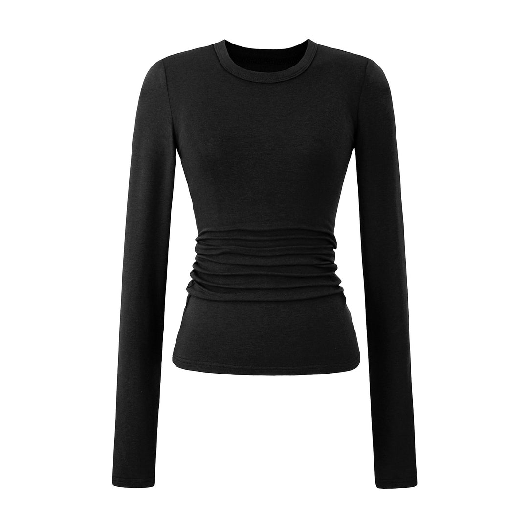 Damen Langarmshirt mit Raffungen Drune