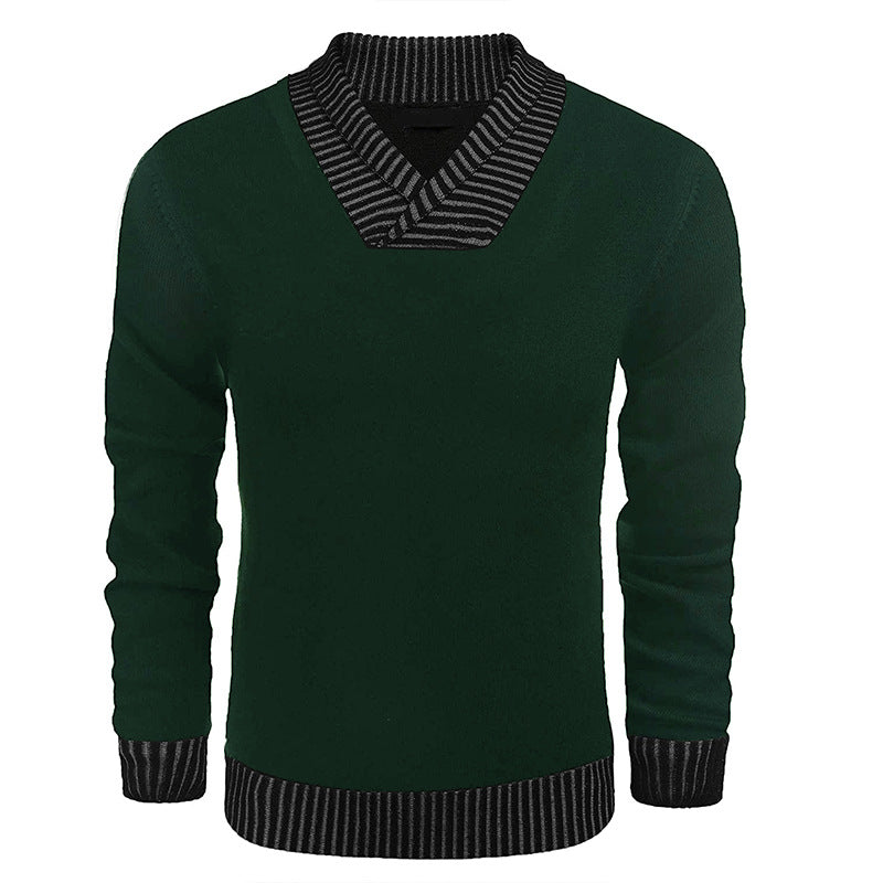 Herren eleganter Strickpullover mit modernem Schalkragen und strukturiertem Oberteil Drune