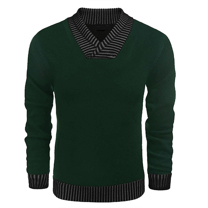 Herren eleganter Strickpullover mit modernem Schalkragen und strukturiertem Oberteil Drune