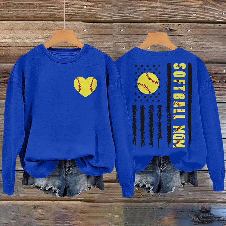 Damen Sweatshirt mit kreativem Softball-Design Drune