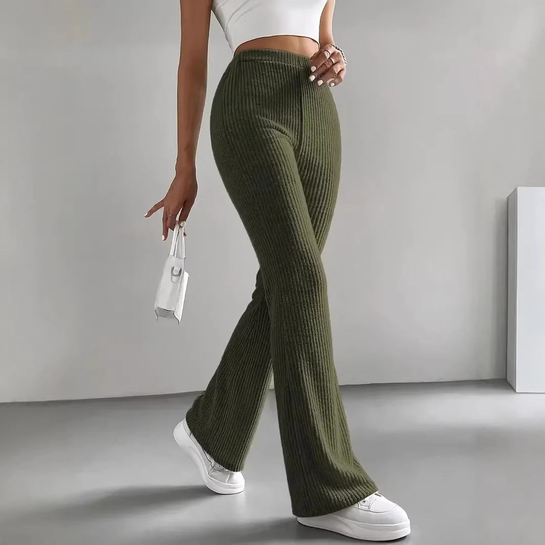 Damen Wide-Leg Ribbed-Hose Drune
