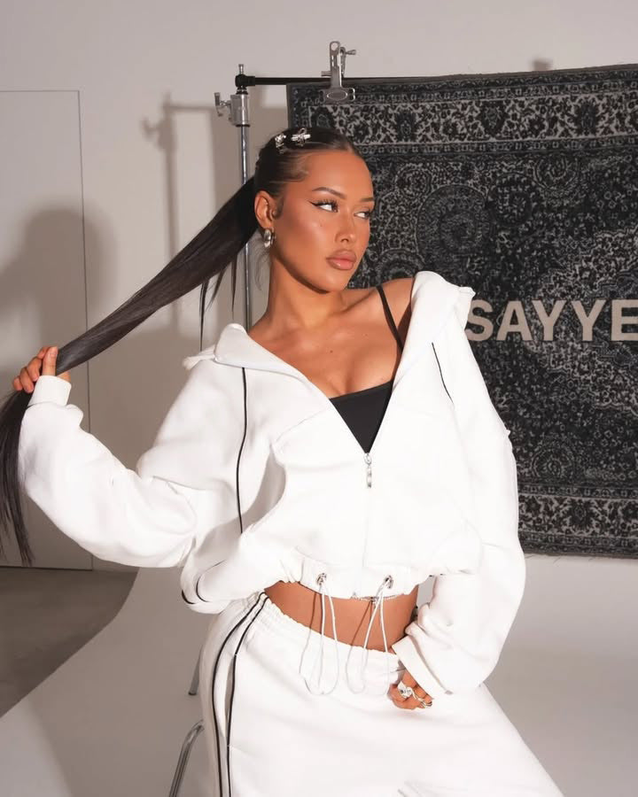 Damen nan weites Oversize-Trackset mit Reißverschluss-Kapuzenjacke und extraweiter Loungehose Drune