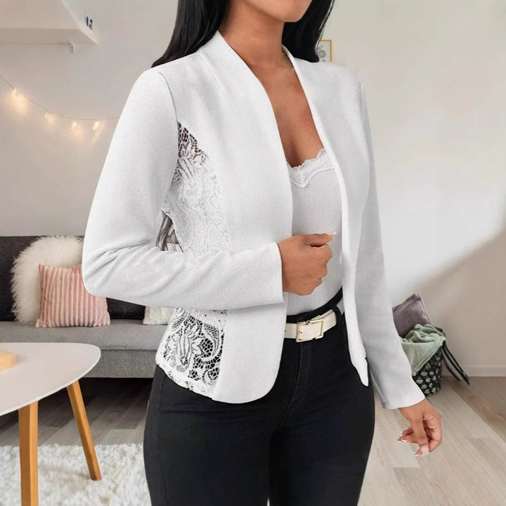 Damen elegante Blazerjacke mit Spitze und modernem Schnitt Drune