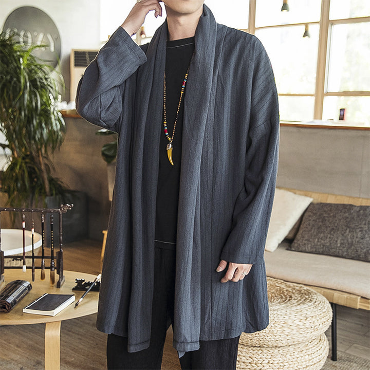 Herren lässige Kimono-Jacke mit elegantem Schnitt und weichem Gewebe Drune