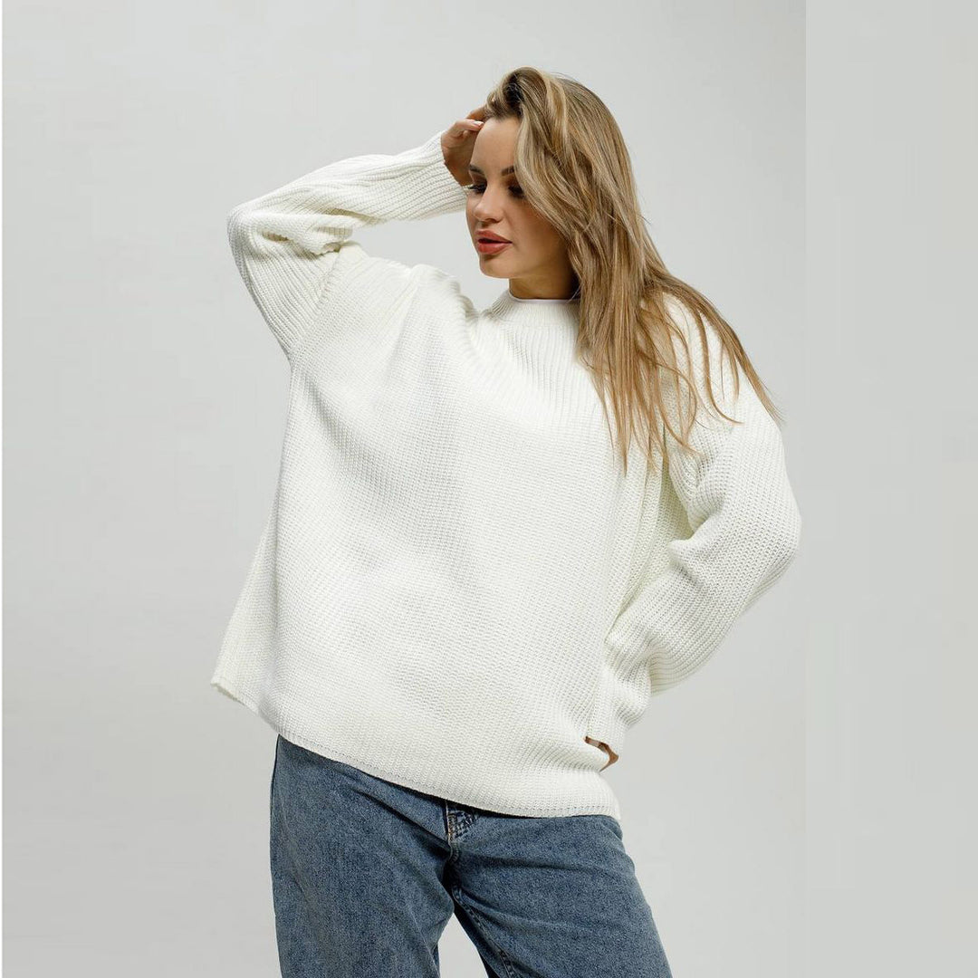 Damen Großer, lässiger Strickpullover mit strukturiertem Muster Drune