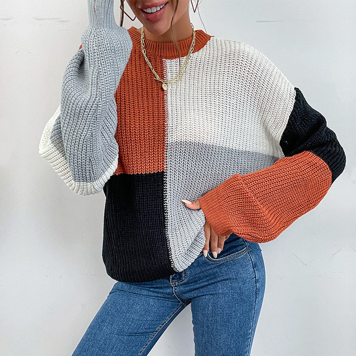 Damen lässiger Pullover im modernen Blockstreifen-Design Drune