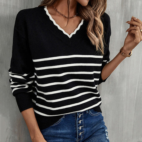 Drune | Gestreifter Strickpullover